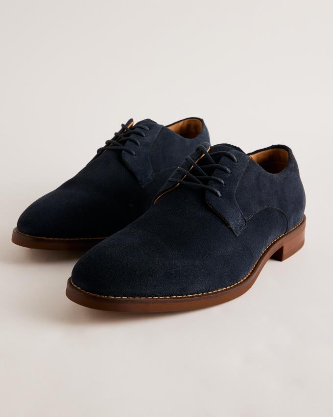 Chaussure Derby Ted Baker Textured Leather Bleu Marine Homme | VXM-64079108